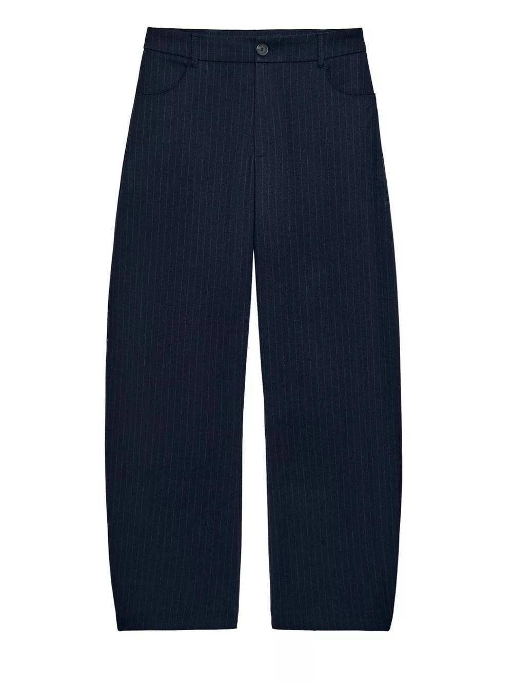 Women’s Navy Pinstripe Ballon Wide-Leg Pants